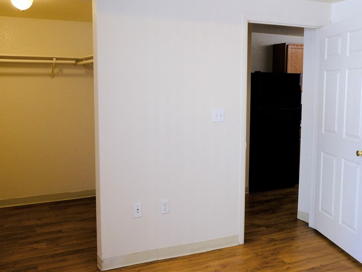 Interior view of master bedroom and closet
